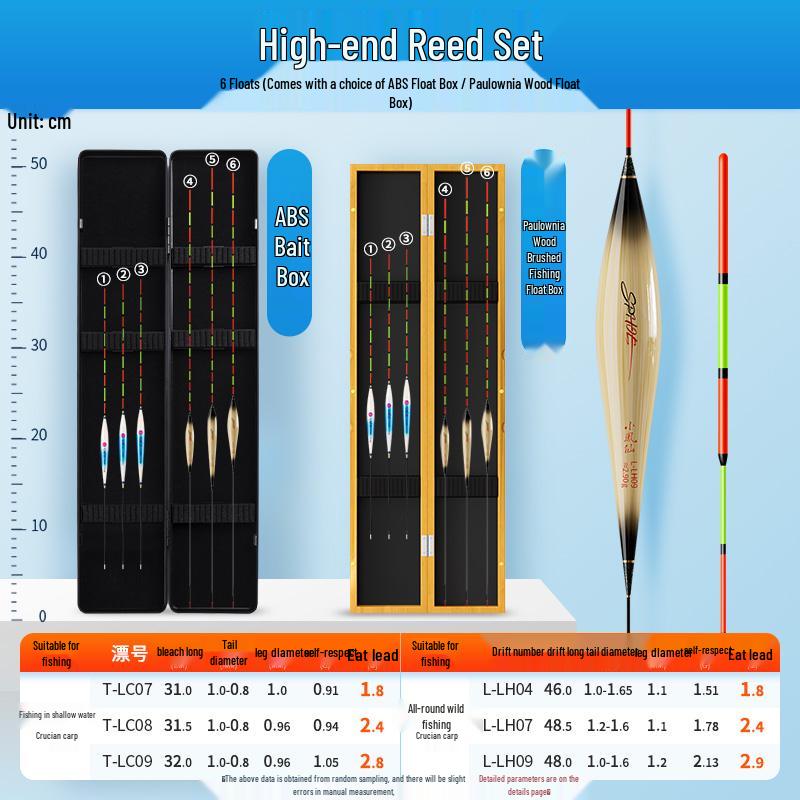High-Sensitivity Nano Fishing Float Set with Box - Eye-Catching Thickened Crucian Carp Floats