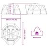 6 Person Tent with Grey and Orange Roof 425 x 396 x 222 cm