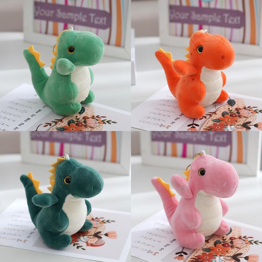 Cute Dinosaur Plush Toy Key Holder Pp Cotton Filled Mini Stuffed Animal For Kids