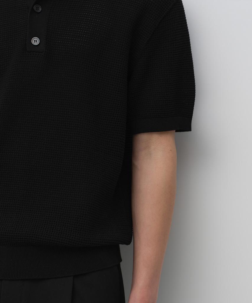 Musinsa Standard Crocheted Knitted Polo Shirt [Black]