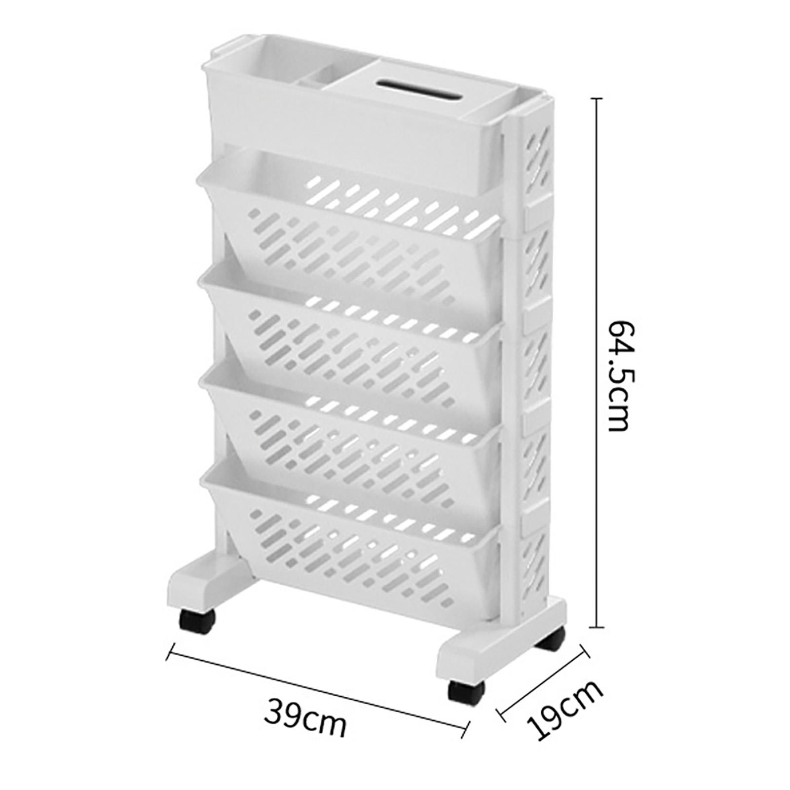 

Movable Bookshelf Large Capacity Rotatable Removable Plastic Practical Rolling Organization Shelf
