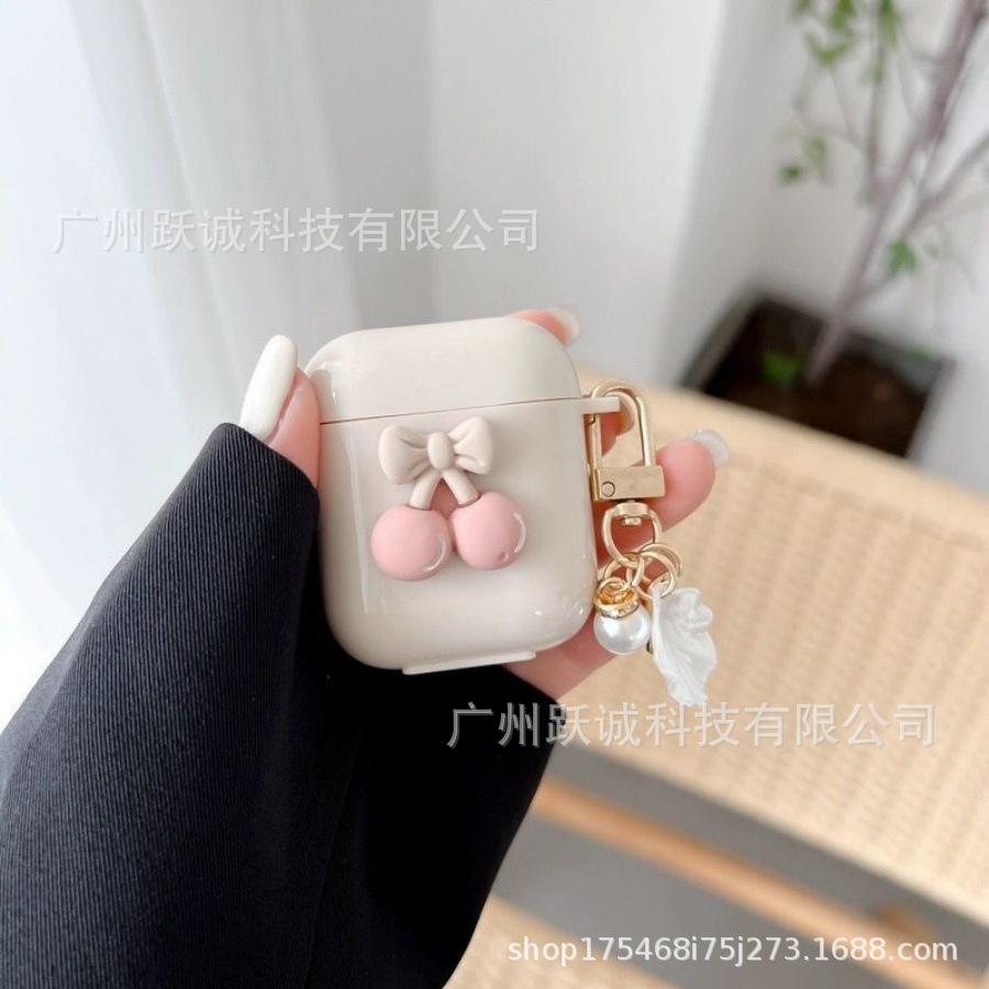 Applicable To Three-dimensional Pink Bow AirPods Pro 1/1 Generation Earphone Soft Protective Cover Apple 1/1 Generation Girl