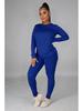 European Autumn/Winter Solid Color Hoodie and Long Pants Sportswear Set