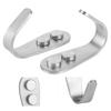 1 Pair Hook Stainless Steel Clothes Towel Robe Wall Mount Hanger Holder for Home Bathroom