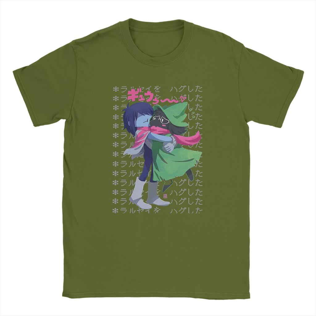Novelty Deltarune Kris And Ralsei T-Shirts Men Round Collar Pure Cotton T Shirts Short Sleeve Tee Shirt Plus Size Tops