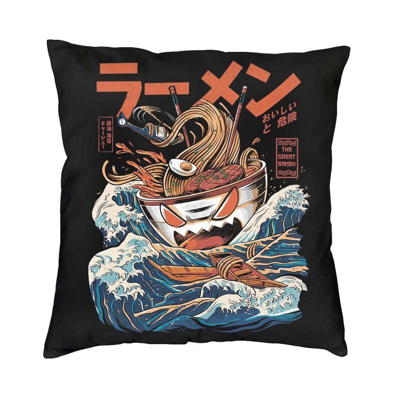 Japanese Samurai Cat Cushion Covers Sofa Home Decorative Square Throw Pillow Cover 40X40Cm