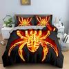 3D Flaming Animal Patern Soft with Soft Fabric Duvet Cover Fashion Beding Set Fire Dragon And Horse Bedclothes Bedrom Decor Home Textile