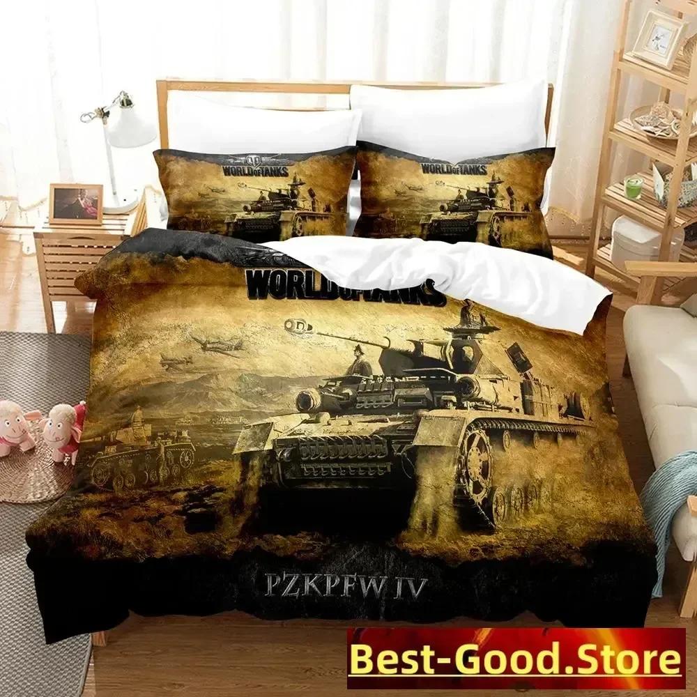 Top 2023 Game World Of Tanks Bedding Set Single Twin Full Queen King Size Bed Set Adult Kid Bedroom Duvetcover Sets