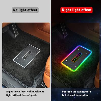 4/2 In 1 Car Floor Mats Ambient Light App Wireless Control Symphony 213 Colors LED Neon Interior Accessories