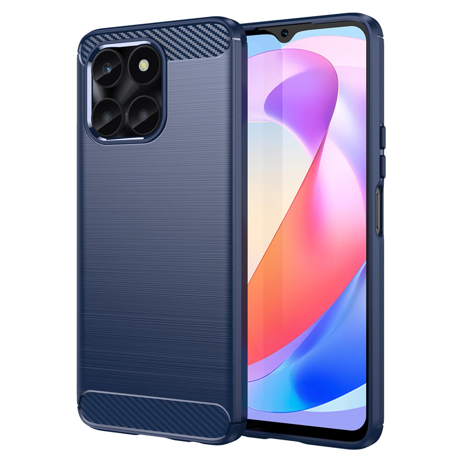 

For Honor X6a 4G Case Dustproof Brushed Soft TPU Mobile Phone Cover Blue