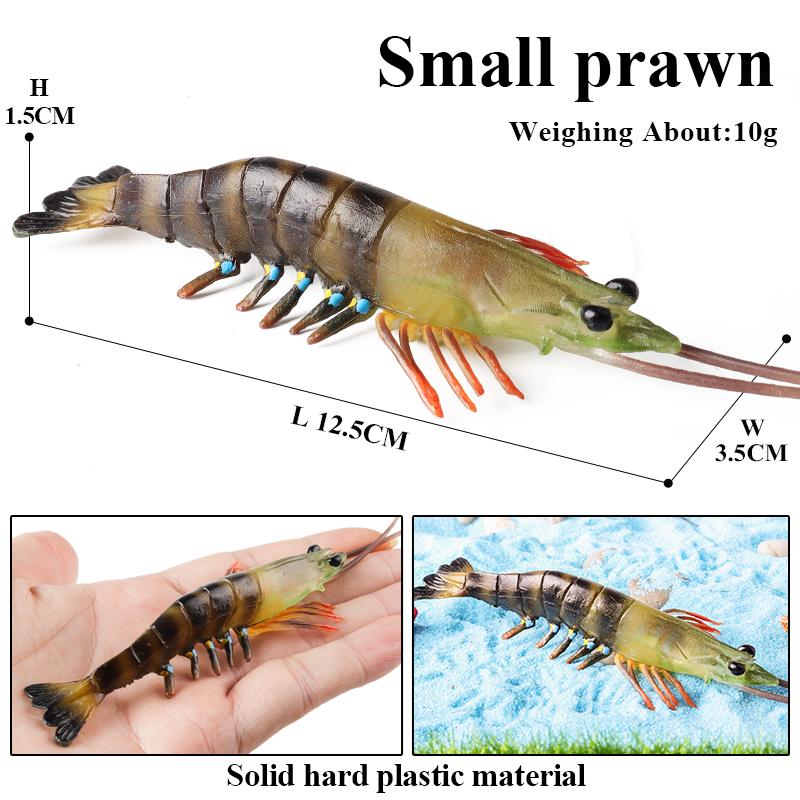 Oenux Ocean Animals Simulation Tiger Prawn Crayfish Shrimp Sea Life Model Figurines Action Figures Collection Toys For Kids Gift