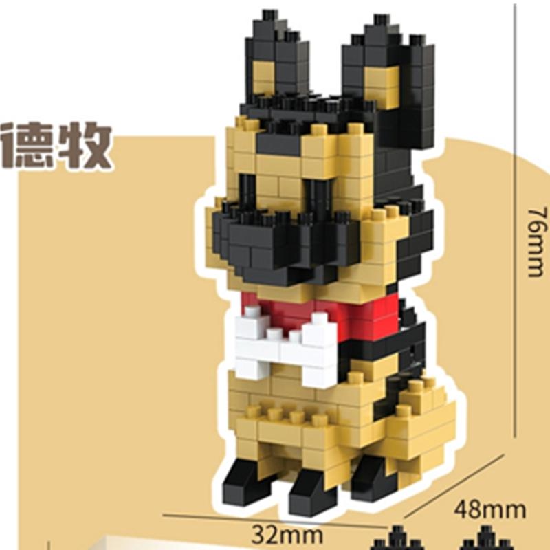 NEW DIY Cute Dog Shiba Inu Fado Husky Teddy Schnauzer Golden Retriever Pets Building Blocks Kit Bricks Model Kids Toy