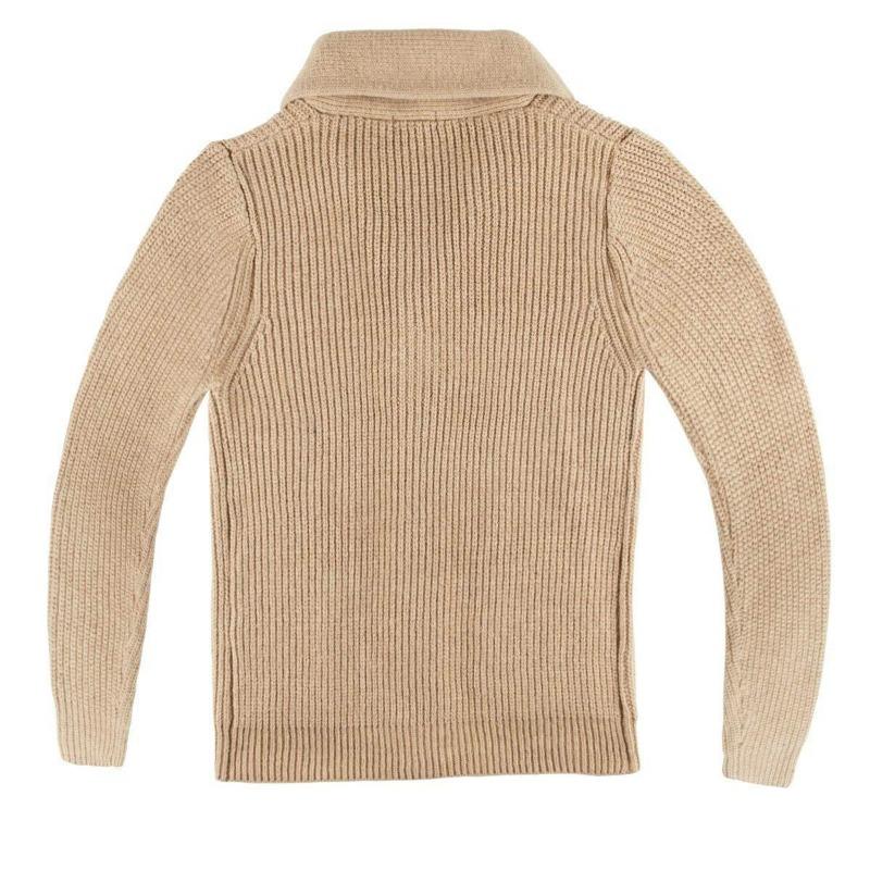 2025 Winter Sweater Men's High Neck Single Button Pocket Knitted Top