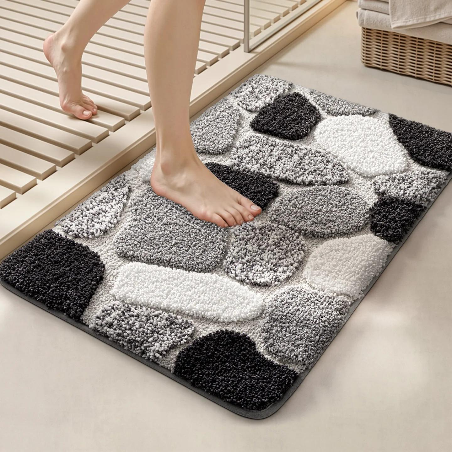 

Highly Absorbent Mat Non-Slip Bathroom Floor Mat for Entrance & Bathroom, Dirt Resistant Household Soft Carpet for Home Daily Us 40x60cm