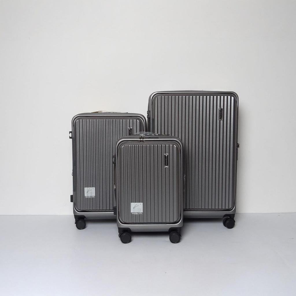 20-inch Front-Opening Trolley Suitcase with Universal Wheels and Password Lock