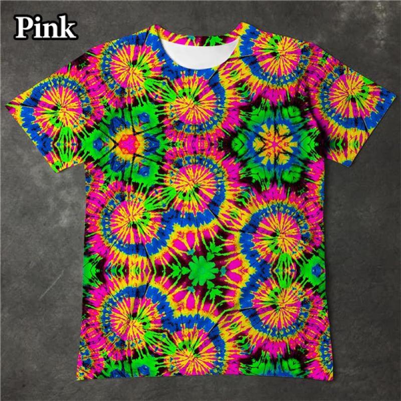 

Мужская футболка с принтом тай-дай и красочным 3D-принтом, модные повседневные топы с коротким рукавом S красный