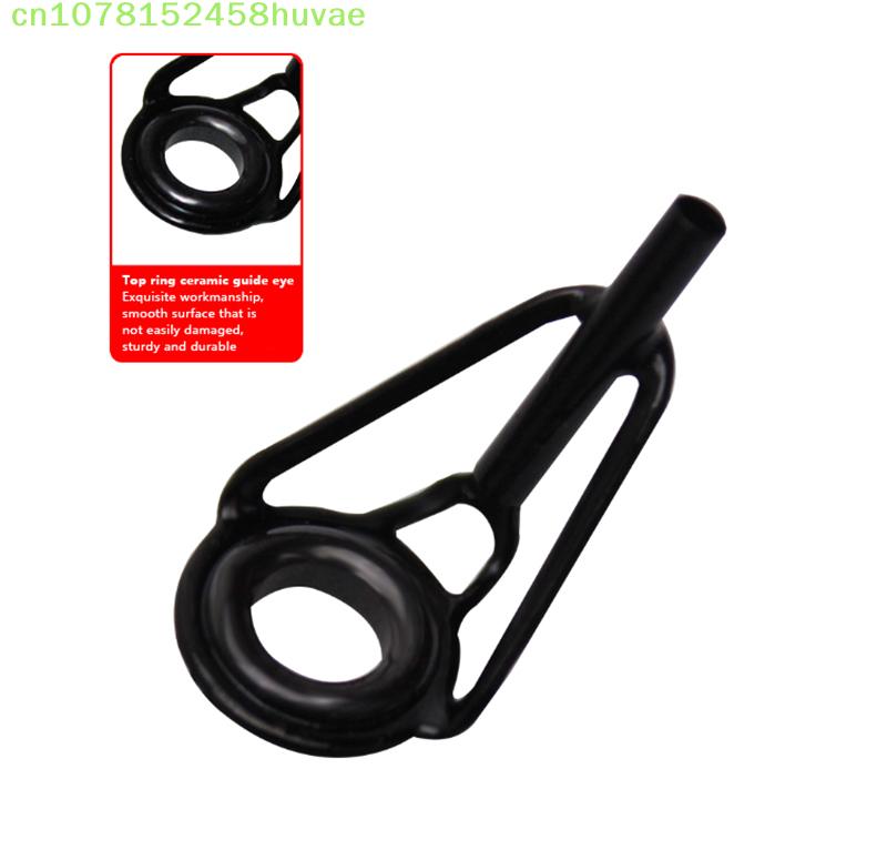 Stainless Steel Fishing Top Rod Guide Porcelain Ring 8pcs DIY Fishing Pole Tip Repair Rod Tip Accessories Fishing Tackle Pesca