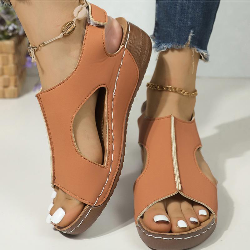 Туфли Женские Сандалии Тапочки Обувь Для Женщины Летние Сандалии На Танкетке Sandalias Низкая Платформа Летняя Обувь На Каблуке Женские 36 коричневый 1600₽