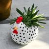 Chicken-Shaped Spotted Chicken Flower Pot Resin Garden Decoration Small Planter Container Cartoon Succulent Flower Pot Home