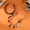 Halloween Beaded Bracelets Set  Pumpkin Skull Bracelets for Women Jewelry Gift