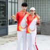 Summer Quick-Dry Couples Sportswear Set: Short-Sleeve Top & Long Pants for Casual, Dance, Hiking, & Volunteer Activities