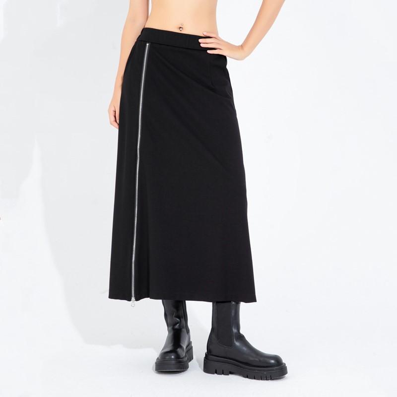 Plus Size High Waist Vintage Black Spring Summer Autumn Casual Loose Long for Woman Skirts Womens Skirt