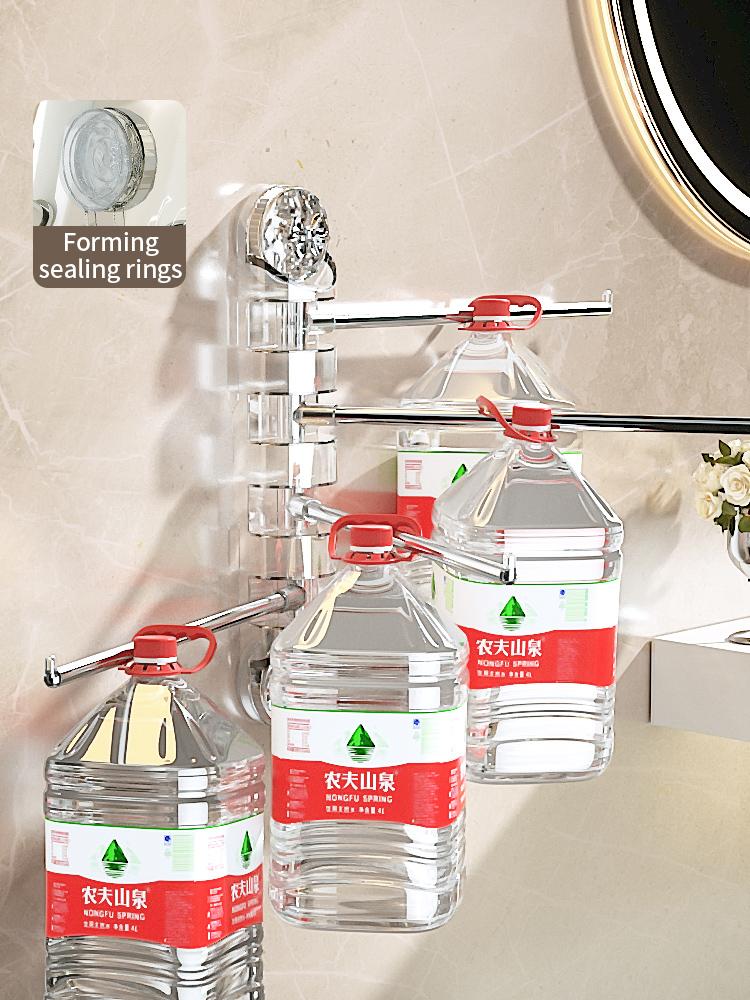 Suction Cup Towel Rack Rotatable Bathroom Towel Holder 2/4 Towel Bars Bath Hanger Shelf Kitchen Hanging Organizer Shelevs
