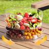 Rotating Serving Tray Cake Stand, Clear Decorative Multipurpose, Reusable with Lid Veggie Fruit