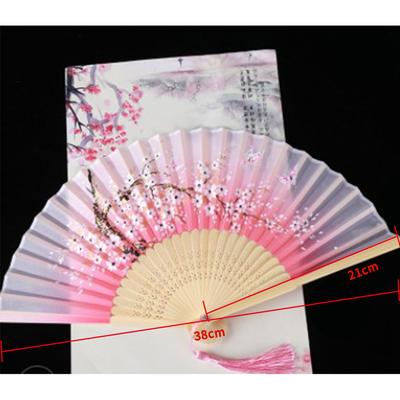 Chinesischer Stil Fächer Muster Falten Falten Handgehalten Blumenfächer Frauen Foto Requisite