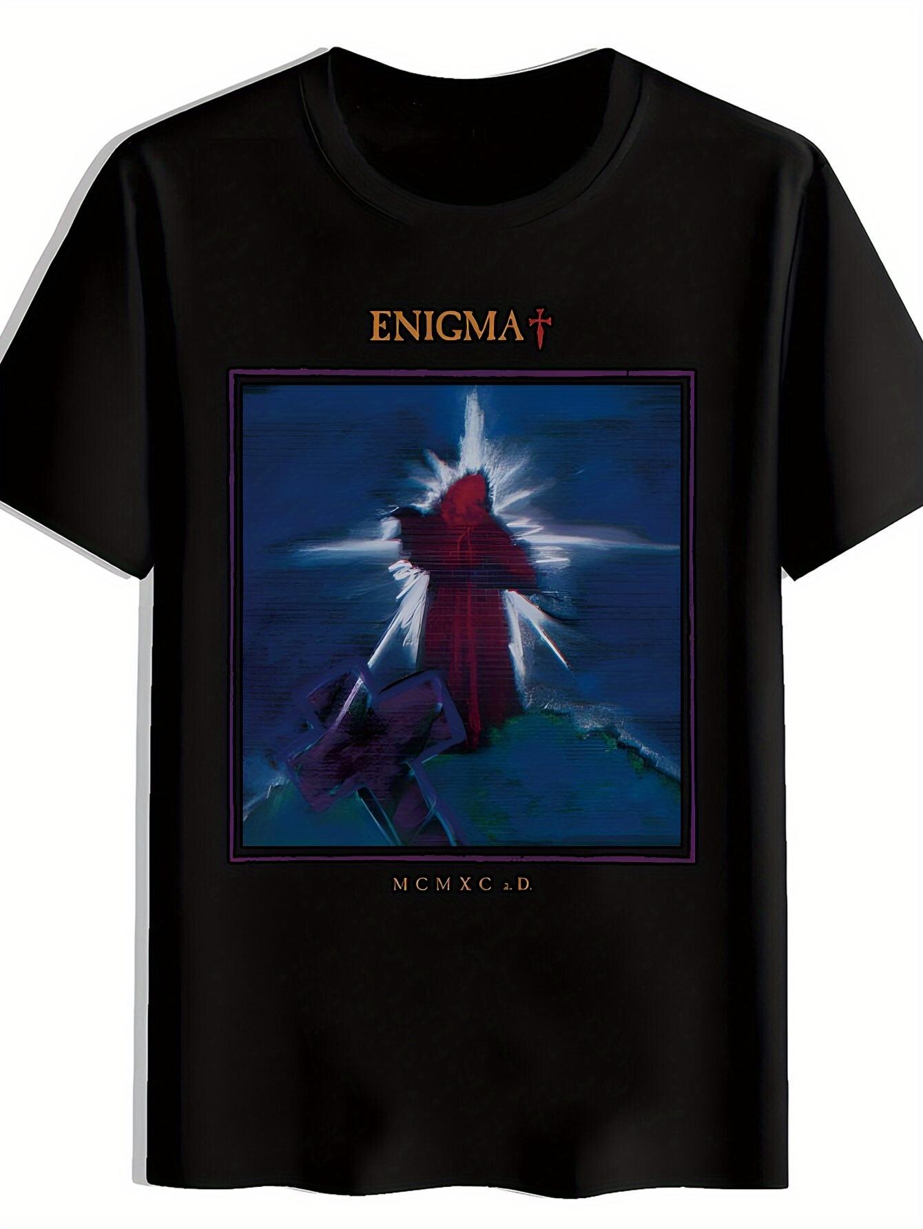 Heavy Metal Band Graphic T-shirt - Black Tee with ENIGMA Design XXXXL