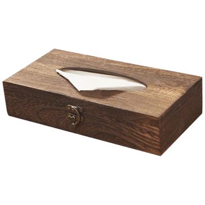 Boîte à mouchoirs rétro en bois à rabat