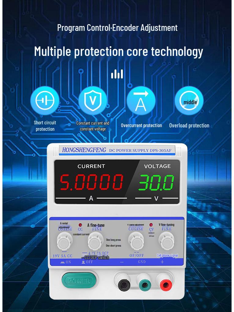 30V Adjustable DC Power Supply with Microamp Constant Current Output for Electronics Repair and Experimentation