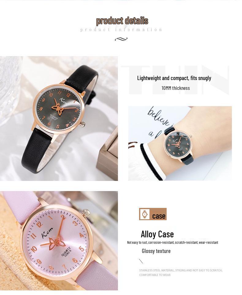 Women's Butterfly Dial Waterproof Watch - Trendy, Simple Design for Students