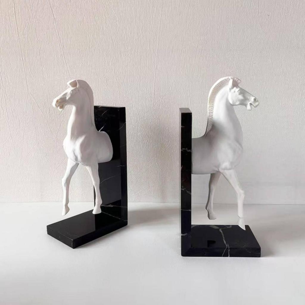 Horse Head Bookend Rustic Bookends Long-Lasting for Shelf, Desk