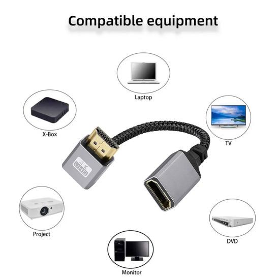 Stecker auf Buchse Kabel 4K Metall HDMI-kompatibler Adapter Laptop TV Audio Video Übertragung