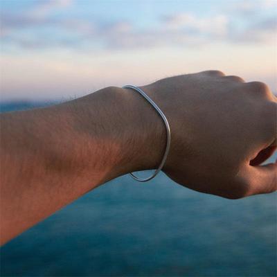 Gold-Plated Stainless Steel Snake Chain Bracelet for Men and Women - Japanese and Korean Style, Trendy and Simple Design