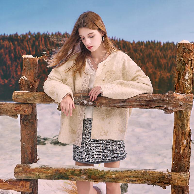 

Женский жаккардовый стеганый кардиган Sancai с приспущенным плечом S