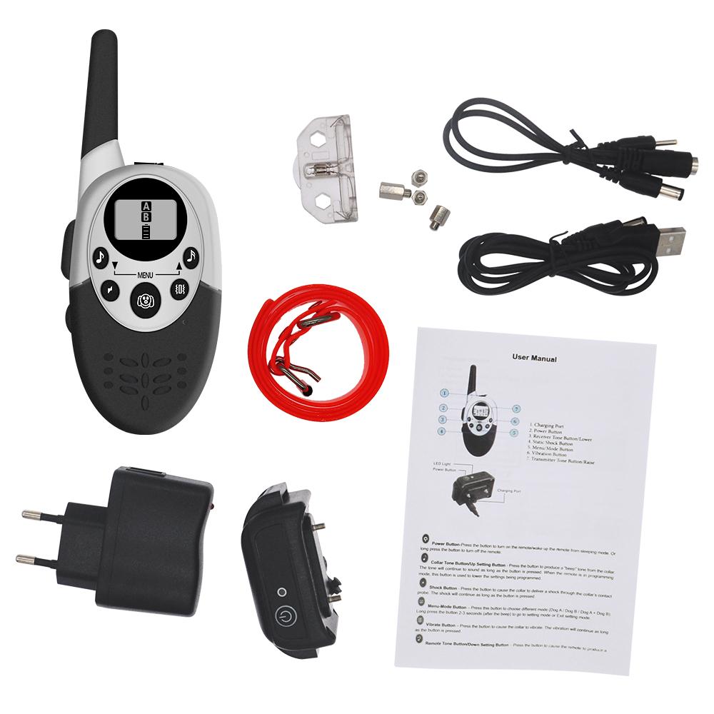 1000m Waterproof Dog Training Collar Rechargeable Anti Barking Control Sound Remind Vibration Shock Receiver