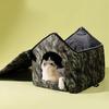 Outdoor Cat House Foldable Weatherproof Outdoor Oxford Cat Shelter Non Slip Bed Tent Hideaway Windproof Condos for Sleeping