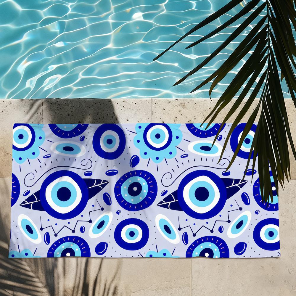 Evil Eye Art Print Towel Shower Sauna Travel Spa Quick Dry Gym Accessories Soft Large Beach Towels