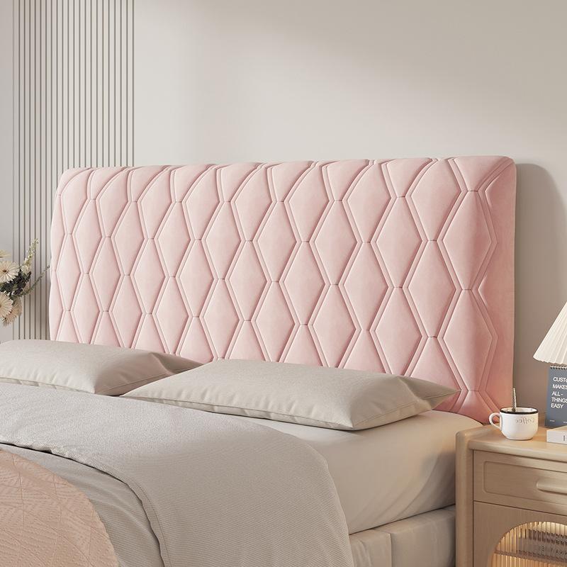 All-inclusive Super Soft Smooth Quilted Head Cover Thicken Velvet Headboard Cover Solid Color Bed Back Dust Protector Cover