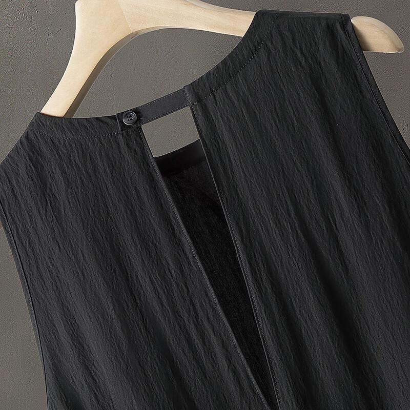 Women's Spliced Draped Sleeveless A-Line Midi Dress