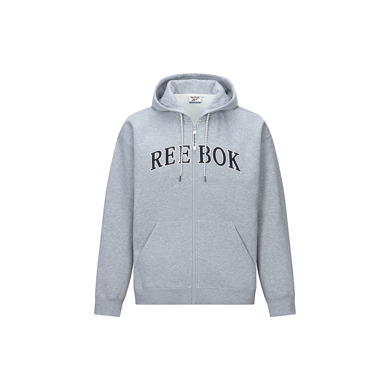 Reebok Comfortable Versatile Hooded Zip-Up Long Sleeve Jacket Unisex Jackets Light-Gray 24FRC109UGG3 L