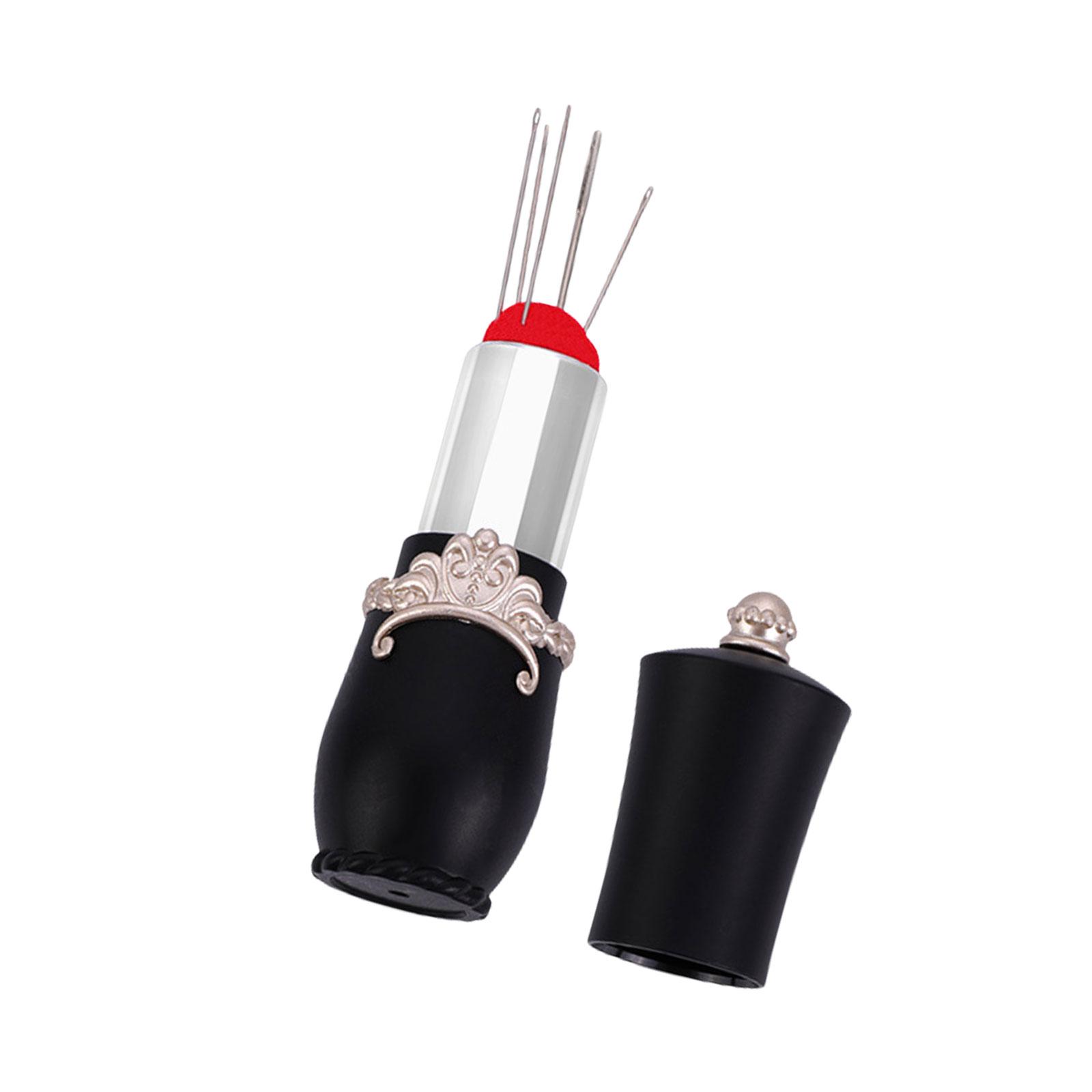 

Подушечка для булавок в форме губной помады, коробка для хранения булавок для квилтинга, держатель для швейных булавок для швейных игл, булавок для квилтинга, швейные аксессуары чёрный