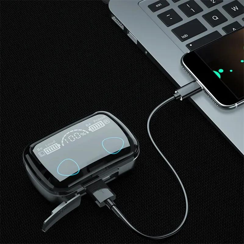 M10 Kabellose Ohrhörer 9D Stereo - 3500mAh Ladebox Sport Wasserdicht TWS Bluetooth Kopfhörer mit Mikrofon
