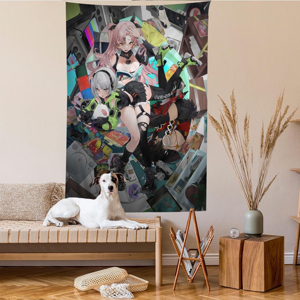 

Zenless Zone Zero Colorful Tapestry Wall Hanging Hanging Tarot Hippie Wall Rugs Dorm Wall Art Decor 74x94cm(29x37in)