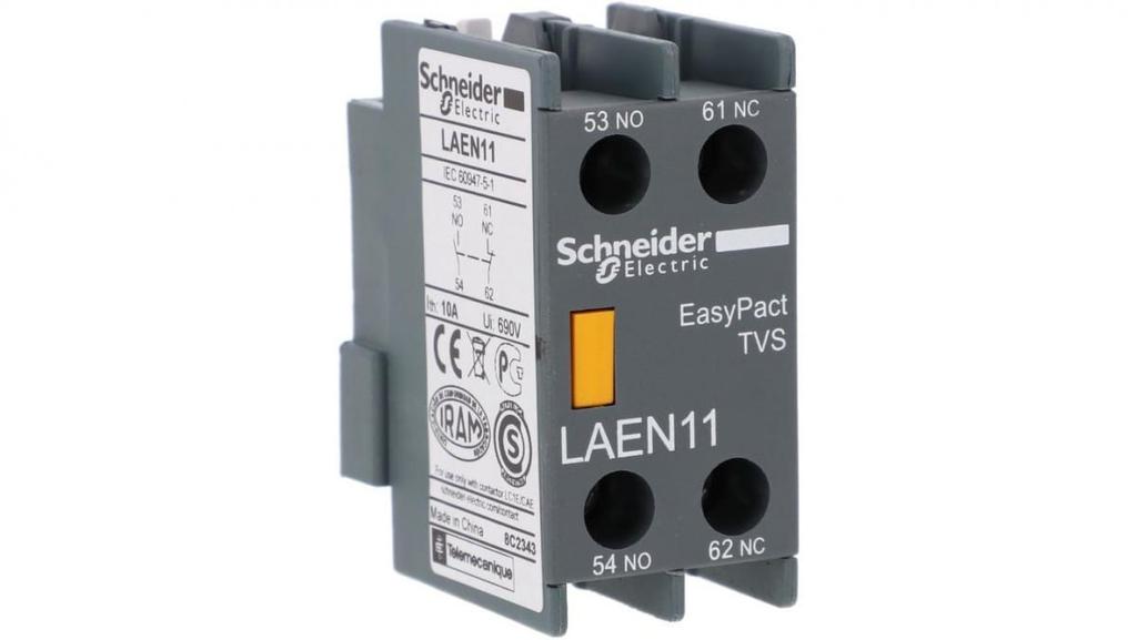 Easy TeSys Control Auxiliary Contacts for LC1E Contactors, 1NO + 1NC LAEN11