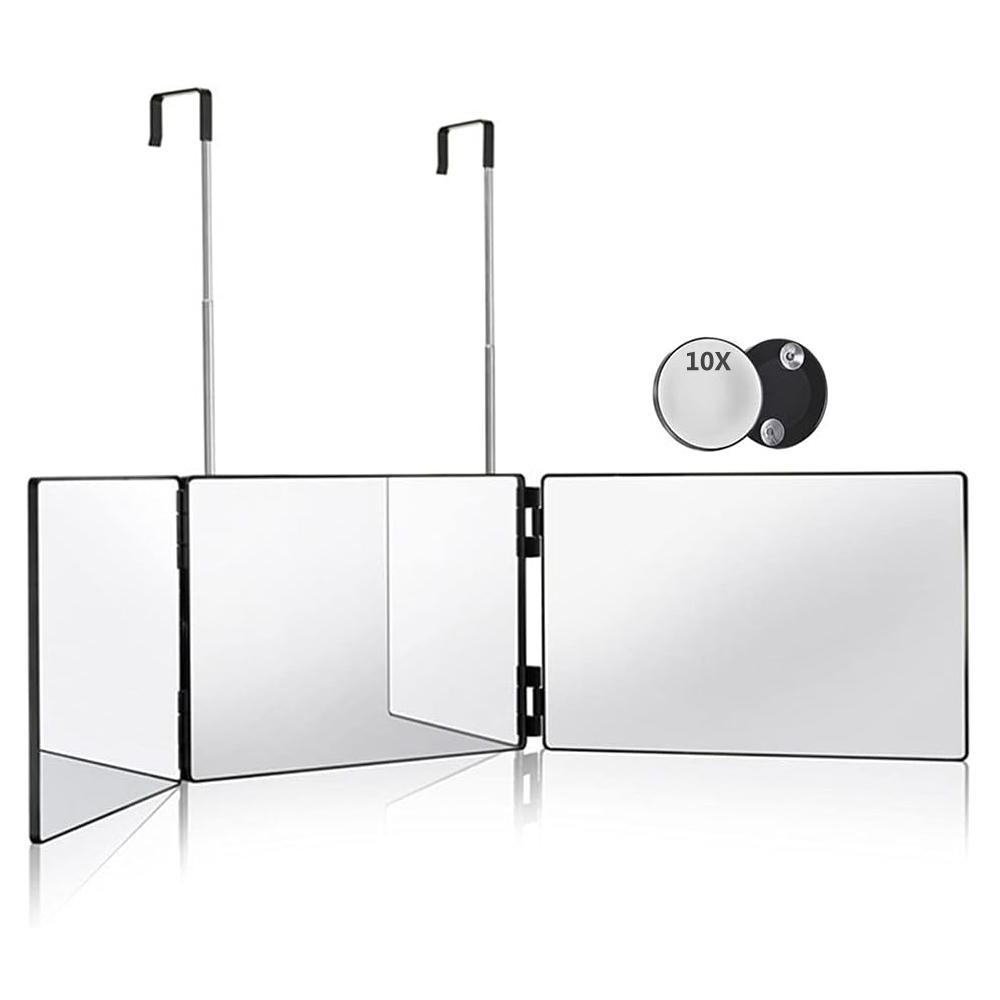 

Retractable Adjustable Hanging Three Mirrors Makeup Folding Three Mirrors Three Fold Mirror Spot Portable Cosmetic