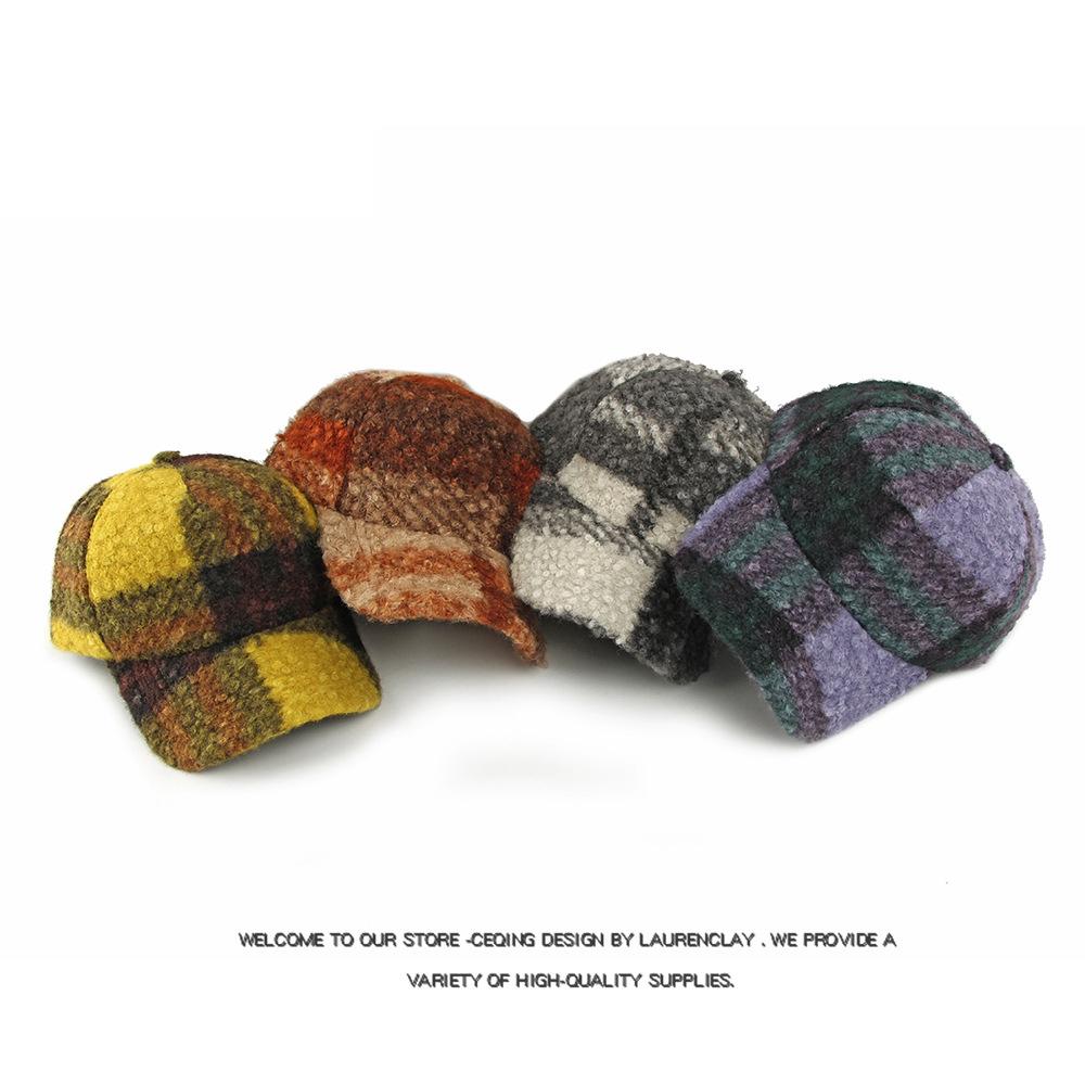 Autumn Winter Warm High Top Cap Men Women Plush Hard Top Baseball Cap