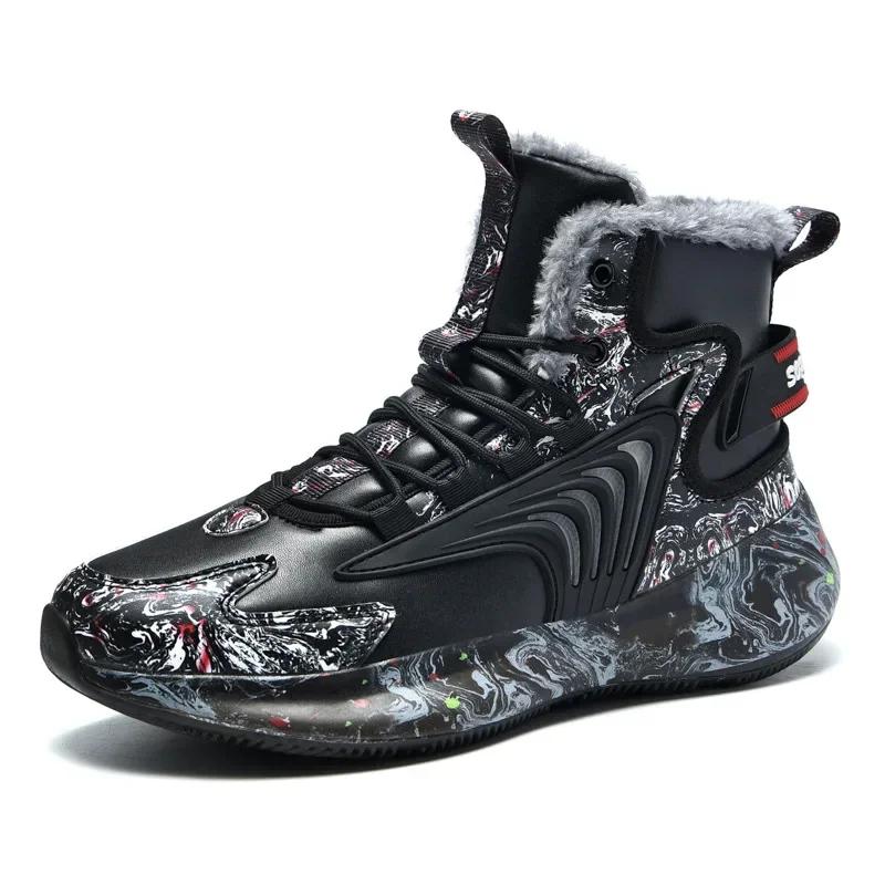 

Модная зимняя мужская обувь с плюшевой толстой изоляцией, уличные зимние ботинки, модная трендовая мягкая подошва, спортивная обувь для отдыха, прочная 2024 39 чёрный